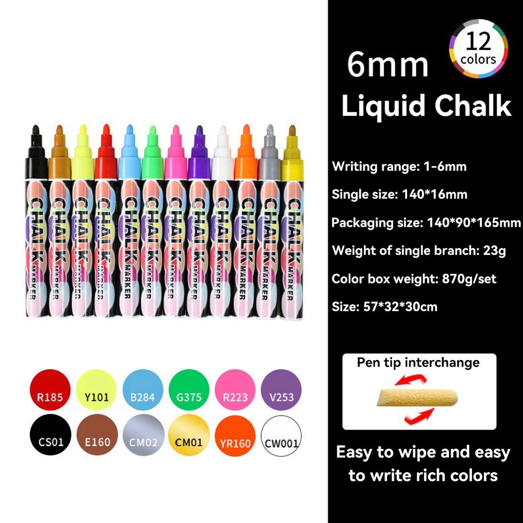 8-46 Farben Flüssigkreide Kinder Doodle Abwischbarer Markerstift Business Büro Schule Schüler Schreibwaren