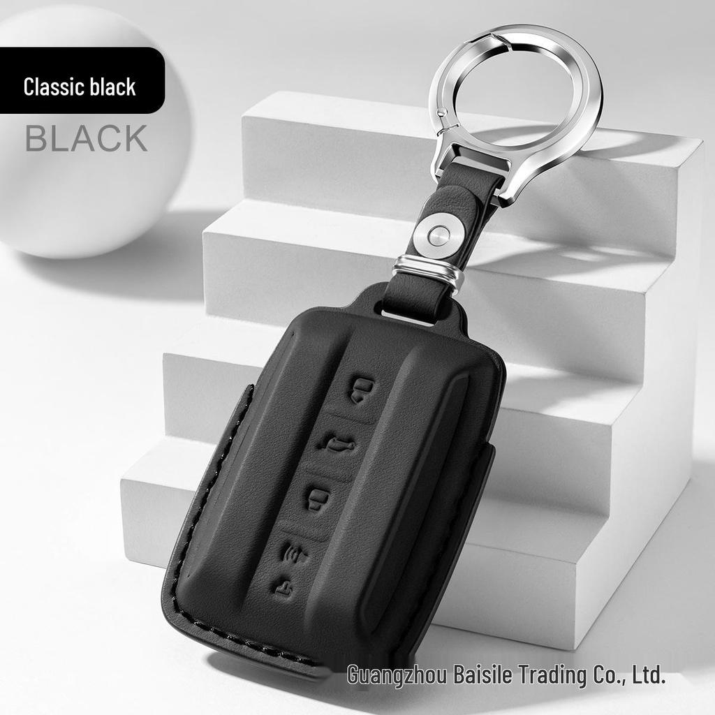 Premium Leather Car Key Cover for Tank 400 - Genuine Cowhide Key Bag with Buckle for Men and Women