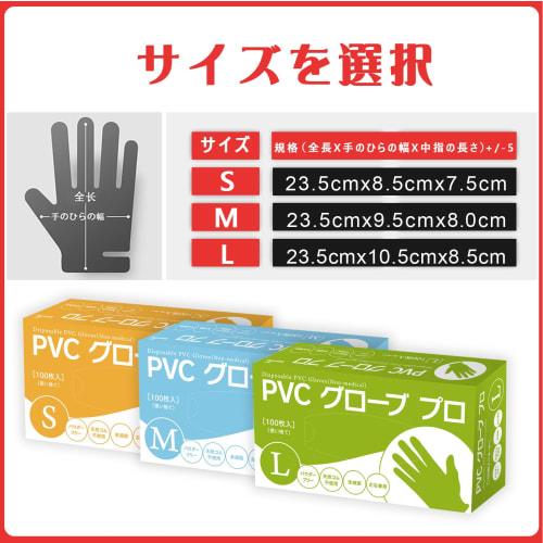 SANYU Disposable Plastic Gloves, PVC Gloves, Powder-Free, for Work, Caregiving, and Cleaning, 100/300/500/1000/2000 Count (1 Box (100 Gloves X 1), Lar