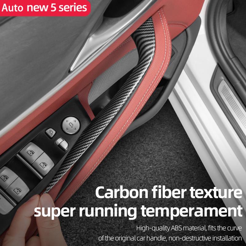 

Внутренняя ручка автомобиля Внутренняя дверная панель Pull Trim Cover Carbon Fiber для BMW G30 G38 New 5 Series X3 X4 ix3 525Li 530Li