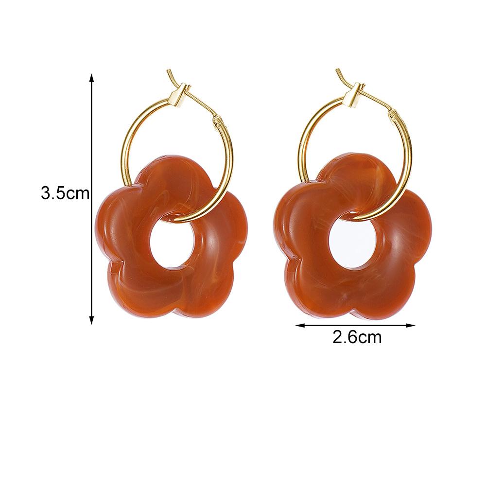 Trendige Harz-Acryl-Ohrringe, süße und niedliche Blumen-Ohrringe, modische, einfache Damen-Schmuck-Accessoires