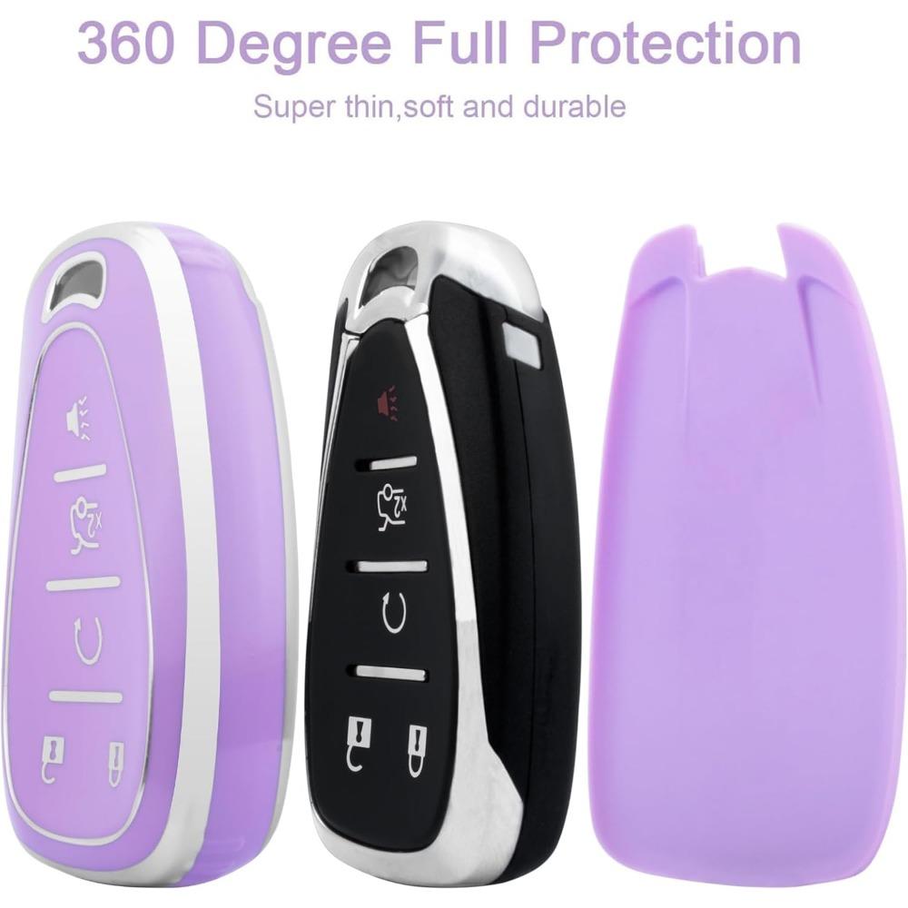 Für Chevy Autoschlüsselhülle mit Schlüsselanhänger, Weiche TPU-Schlüsselhülle Schale Vollschutz für 2016-2021 Chevy Equinox Malibu Camaro Cruze Blazer Traverse Trax