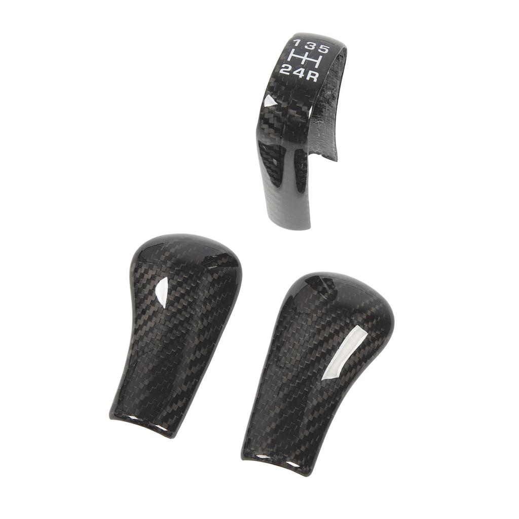 3Pcs Gear Shift Knob Cover Trim Protective Carbon Fiber Gear Shifter Cap Cover Interior Accessories