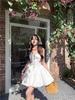 Pure White Moonlight Camisole Dress - Flattering Korean Style for Petite Girls, Sweet Waist-Cinched Short Skirt