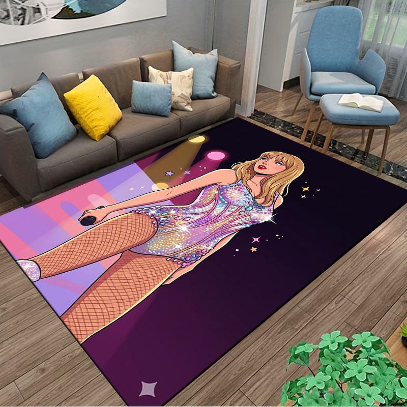 Pop Star Purple Designed floor mat, suitable as a non-slip mat for the living room or bedroom sofa