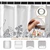 Botanical Stall Shower Curtain, Black and White Plant Herb Flower Floral Small Dorm Bathroom Curtain, Natural Modern Plants Narrow Shower Curtain Set