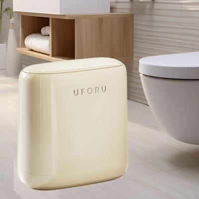 Bathroom Small Trash Can with Lid Garbage Bin Press Top 12L Waste Basket for Household