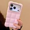 Cartoon Lattice 3D Block Phone Case For iPhone 18 17 16 15 14 13 Pro Max  Candy Solid Color Shockproof Silicone Soft TPU Cover
