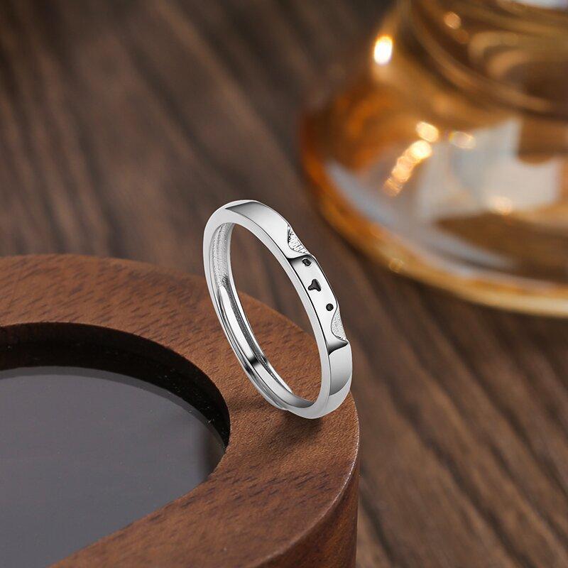 Cat and Dog Diary, Couple Ring, Niche Design, A Pair of Women and Men, Light Luxury Models Can Be Spliced Together, Cute Pet Ring