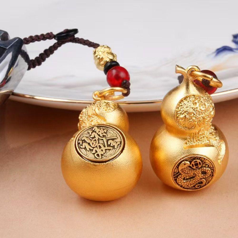 Feng Shui Gourd Rotating Keychain Hanging Car Keychain Creative Zodiac Keychain  Bag Pendant