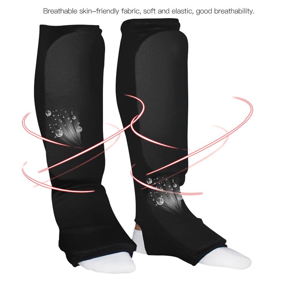 2 Stück Verdickter Sport Beinschutz Beinschutz Schienbeinschoner Schutzausrüstung für Karate Muay Thai Sandablack M