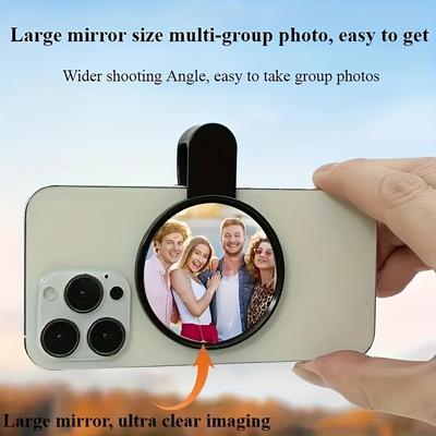 Mobile Phone Rear Selfie Mirror for Smartphone Rear Camera No Battery Required Wireless Electronic Accessory Large Mirror Super Wide Angle