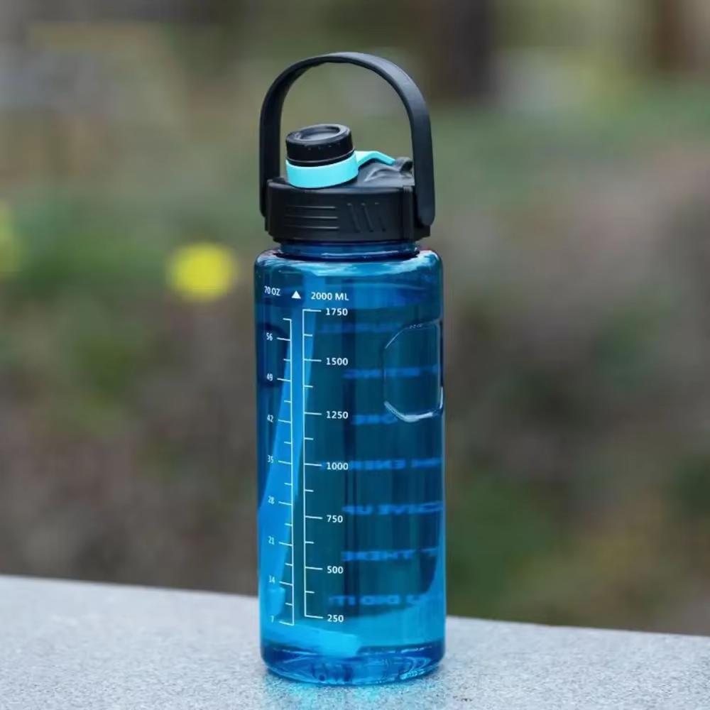 1.5 L/2L/3L Bottled Large Capacity Sports Water Cup Leak-proof With Time Marker And Straw Plastic For Home Outdoor Sports