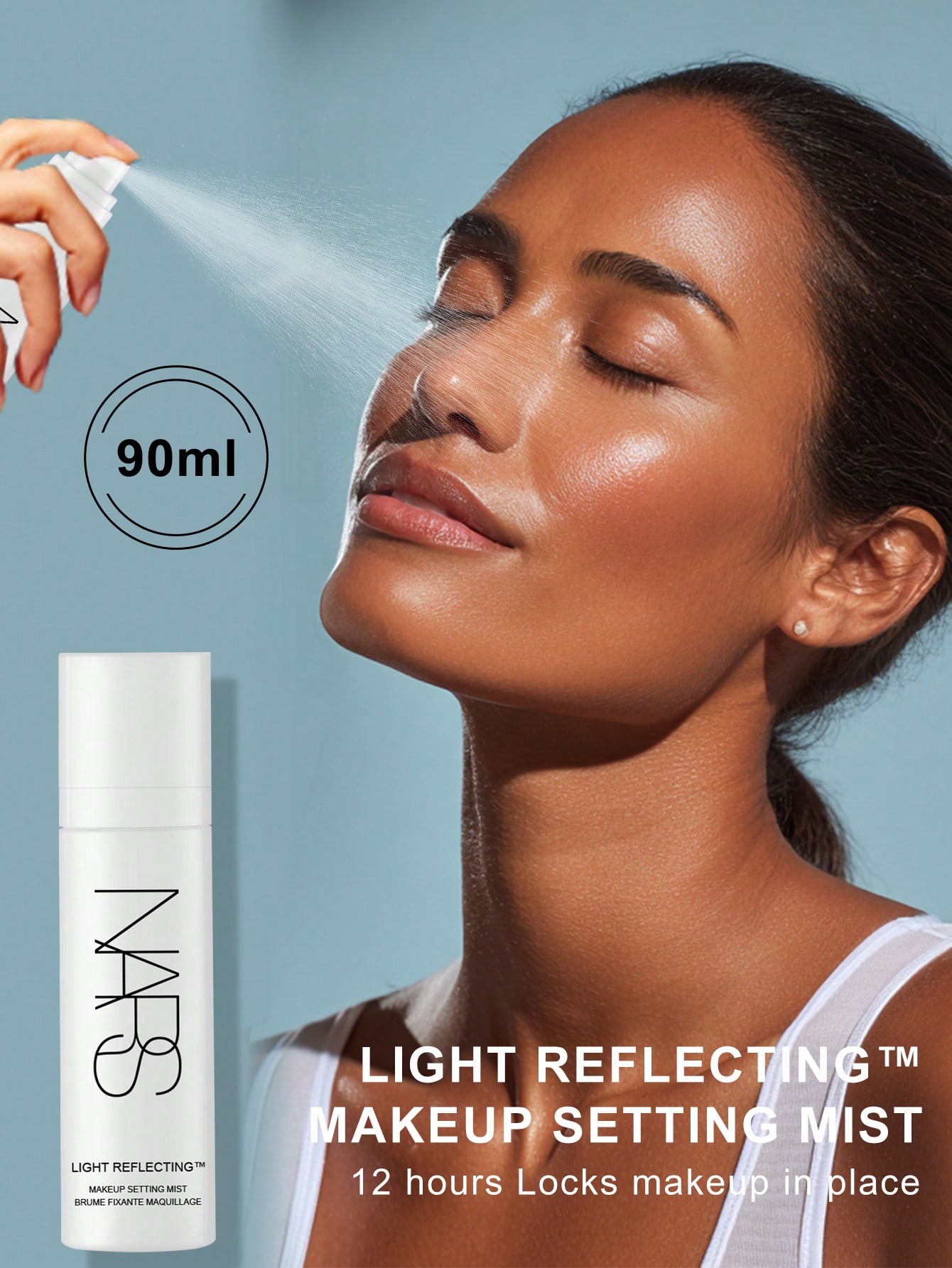 Nars Светоотражающий фиксирующий спрей 90 мл - Стойкий увлажняющий фиксатор макияжа #ST PAUL DE VENCE
