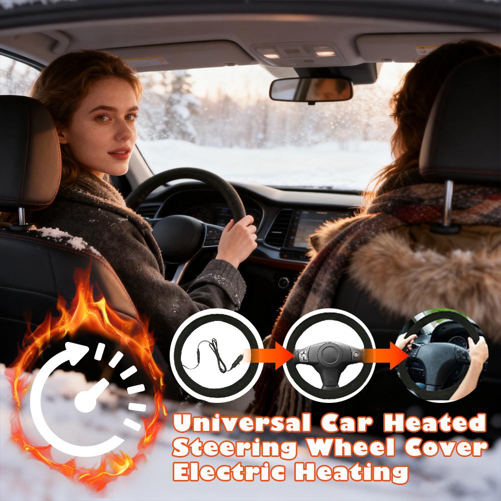 Car Wheel Heated Cover Non-Slip 12V Plug-in Heating Vehicles Wheel Protector Cover For Sedan Trucks Minivan Daily Commute Long