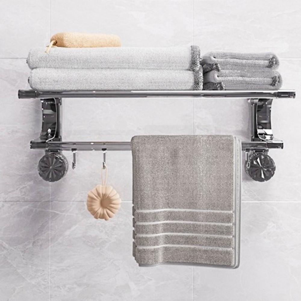 Wall Mount Bathroom Towel Holder With Hook No Drilling Suction Cup Towel Rack  Apartment