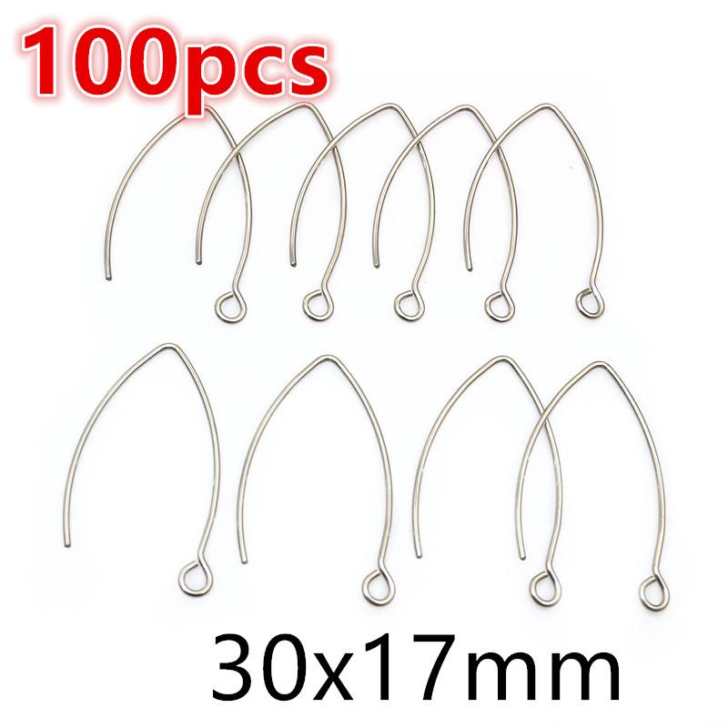 30-100pcs Stainless Steel DIY Earrings Hooks Clasp Findings Handmade Jewelry Making Accessories Earwire Accessories Steel Gold