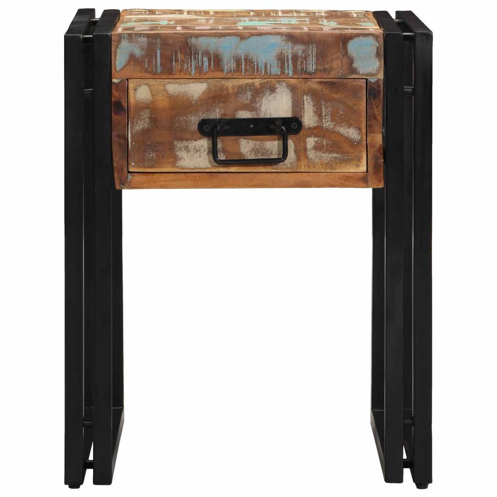 Side Table 40 X 40 X 50 Cm Solid Upcycled Wood
