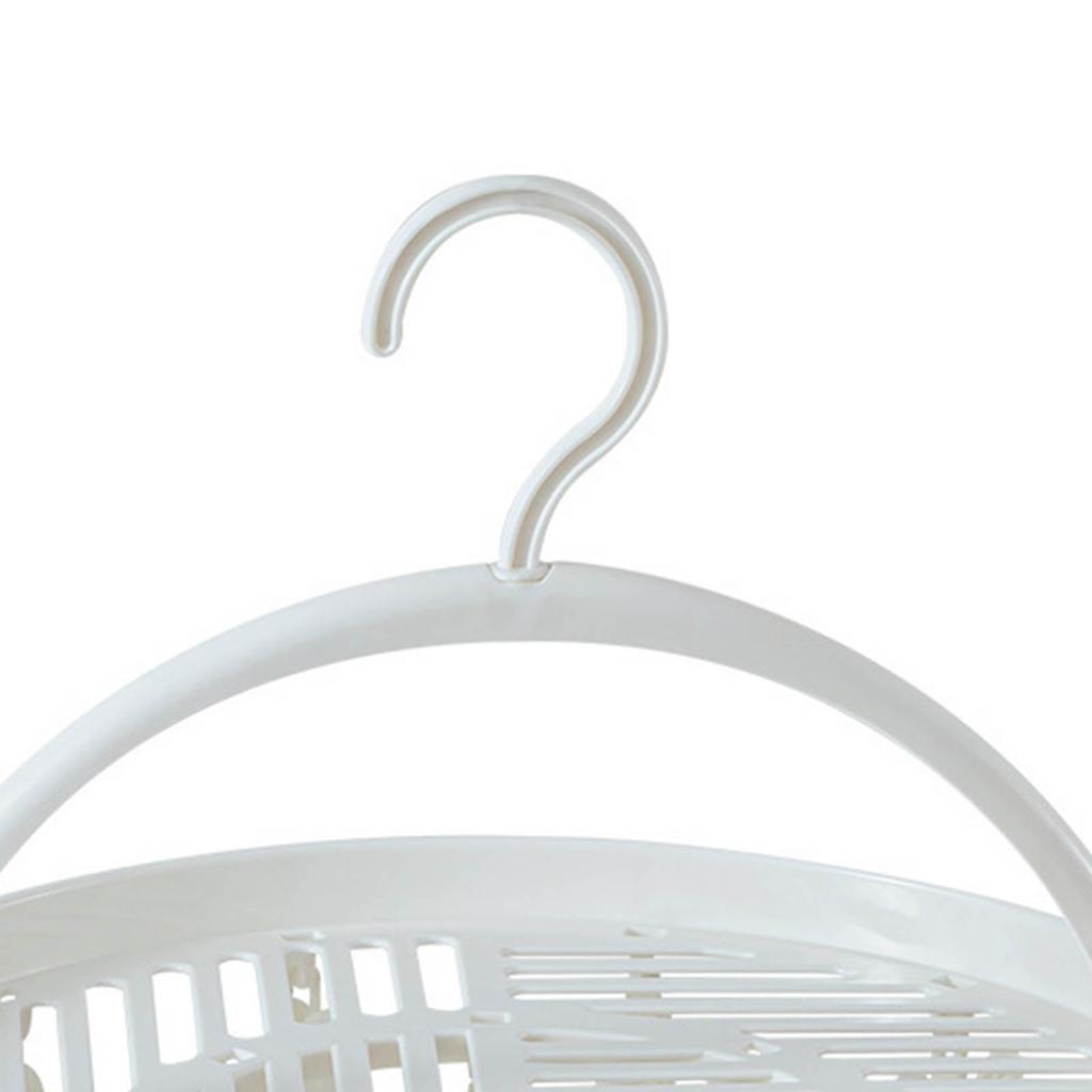 Round Drying Rack Clothes Hanger Plastic Round Laundry Hanger with Clips for Socks Underwear White