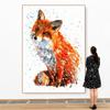 Abstraktes Aquarell Fuchs Poster Cartoon Modernes Tier Wandkunst Bild Leinwanddruck für Wohnzimmer Heimdekor Malerei Cuadros