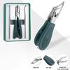 Stainless Steel Nail Clipper Curved Blade Toenail Clippers for Thick Nails 3-Piece Kit with Glass File & Case Ergonomic Non-Slip Grip Nail Clippers