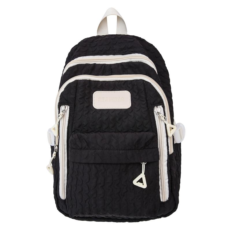 

Студенческая школьная сумка большой емкости, однотонный женский дорожный рюкзак чёрный