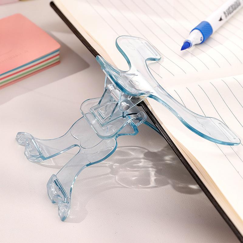 2/3PCS Transparent Plastic Book Clip With Stand File Bookmark Stationery Reading Aid Fixed Book Clip School Supplies