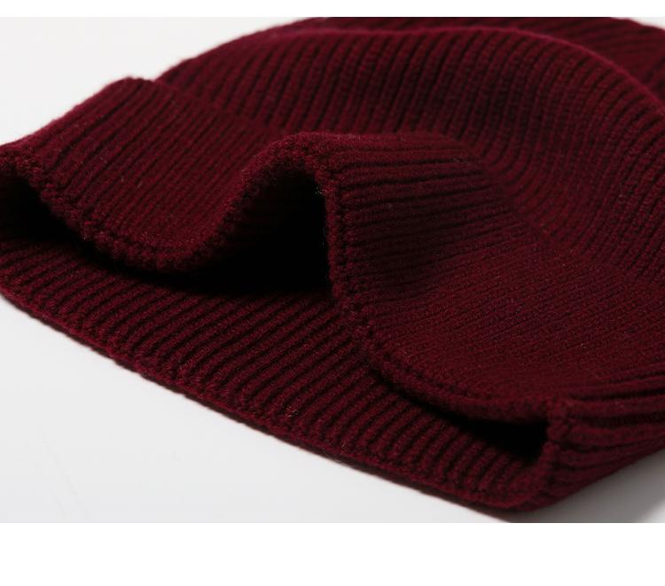 Hengyuanxiang 100% pure wool hat men's autumn and winter knitted hat soft and delicate skin friendly warm hat