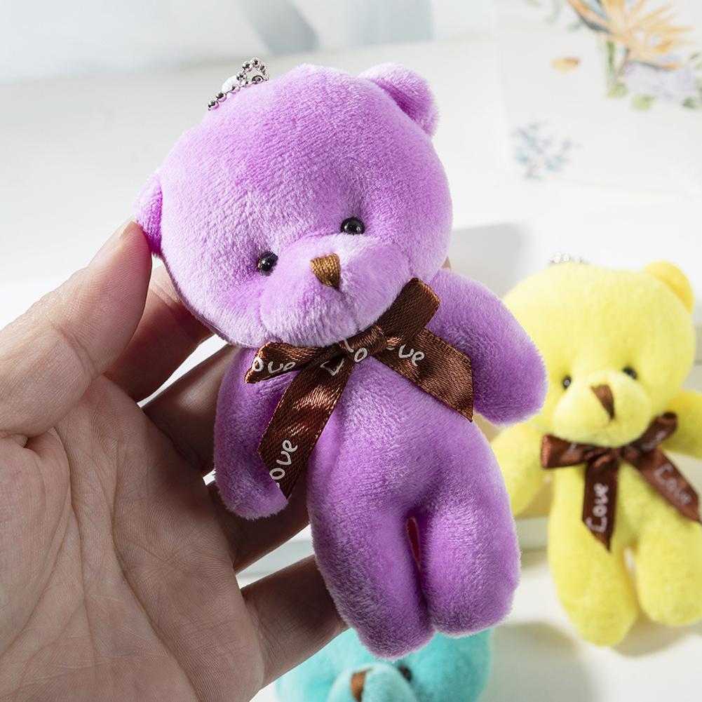 Mini Plush Bear Doll 12Cm Stuffed Plush Toy Mini Bear Doll Toy For Girl Bag Pendant Keychain Children Partygifts