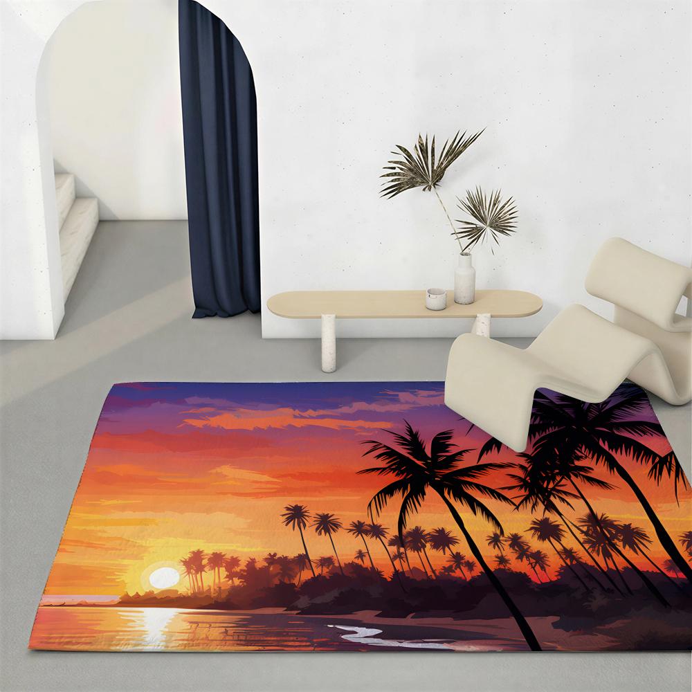 

Plant P Palm Floor Mat Eco Friendly Flannel Doormat Non Slip Odorless Soft Short Plush Indoor Floor Rug 50x80cm