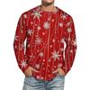Men's Christmas Printed Imitation Cotton Long-sleeved Shirt