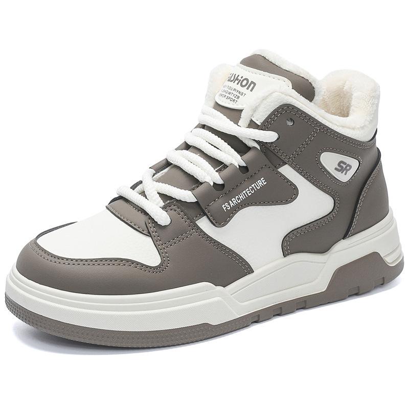 High quality high-top cotton shoes autumn and winter board shoes trendy velvet warm couple shoes
