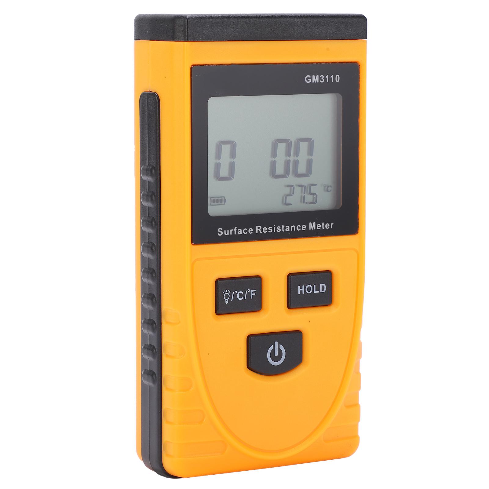 

GM3110 Surface Resistance Meter High Accuracy Digital Display AntiStatic HighDefinition Backlight Resistance Tester