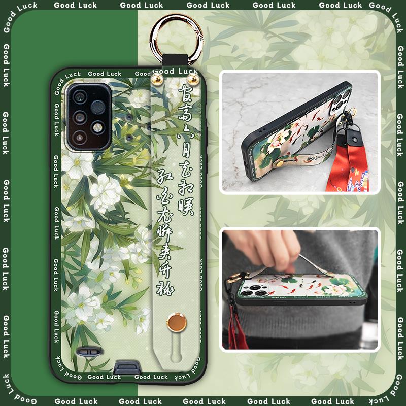 Dirt-resistant For Mom Phone Case For UMIDIGI Bison GT2/GT2 Pro Silicone Lanyard Chinese style Wrist Strap Kickstand