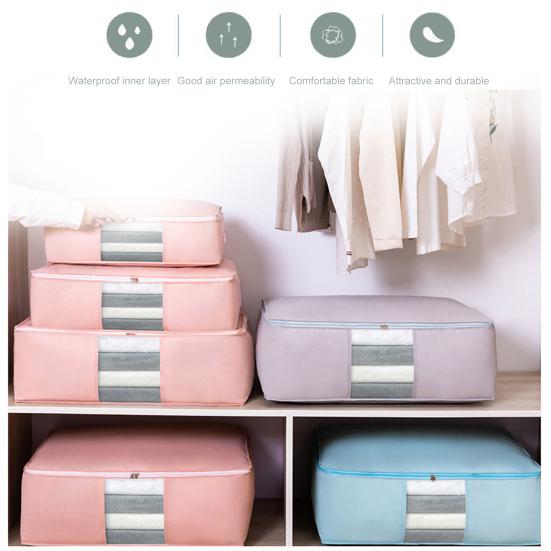 Quilt Storage Bags Dustproof Foldable Non Woven Fabric Breathable Thicken Clothes Organizer for Home