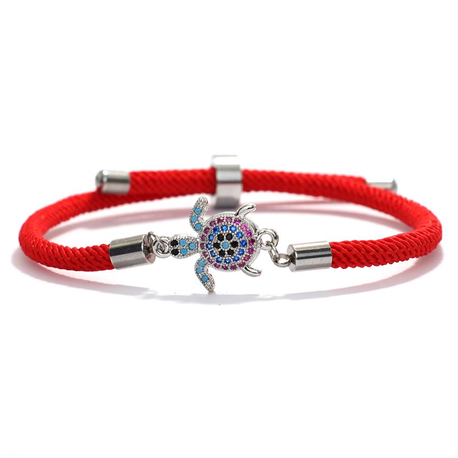 

4 мм браслет из миланской веревки для мужчин и женщин, регулируемый плетеный браслет в виде черепахи, летние пляжные украшения, браслет для дружбы и пары Joias красный