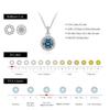 MODIAN 1CT Multicolor Round Moissanite Necklaces 925 Silver Luxury Classic Pendant Necklace For Women Fine Jewelry