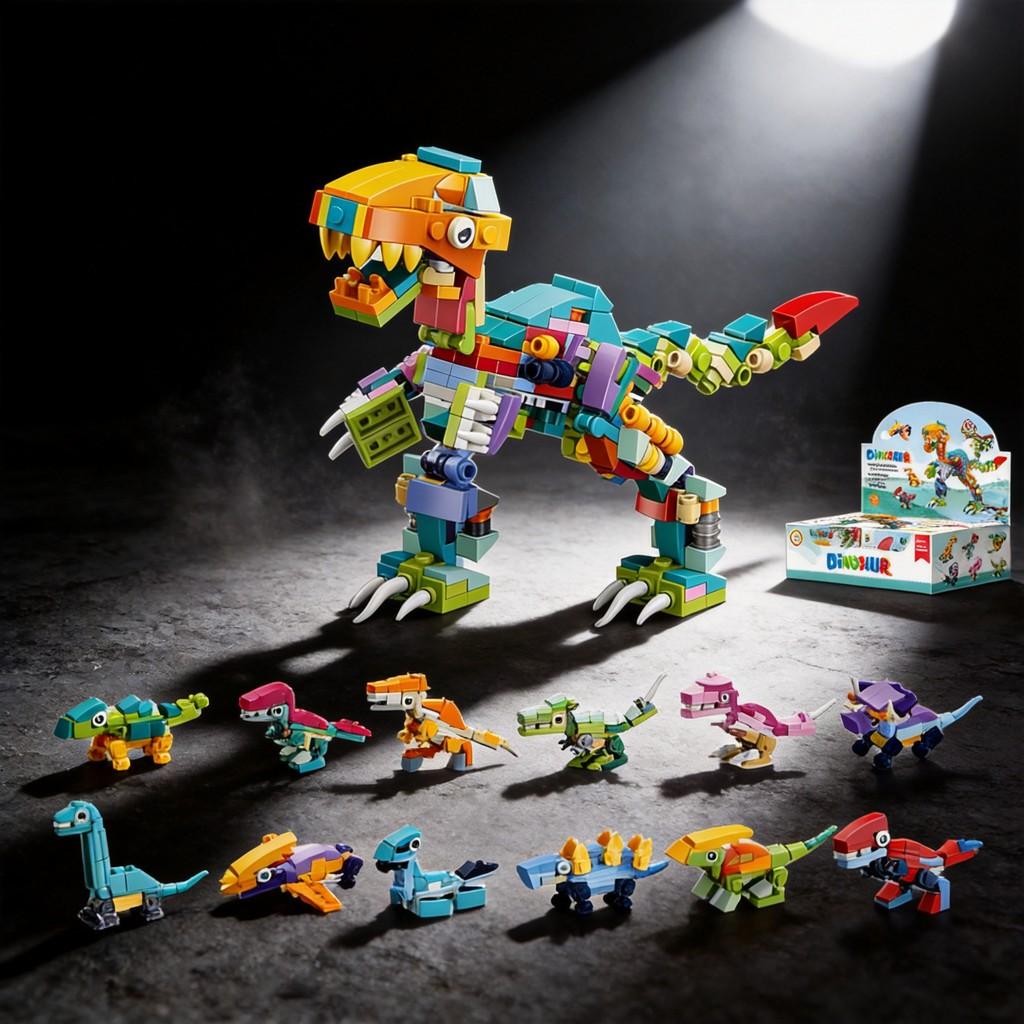 Dinosaur World Collectible Building Blocks With Interlocking Pieces For Children