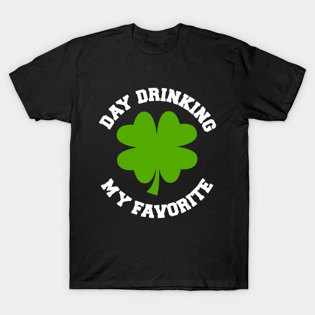 Men Black Print T-shirt Day Drinking, My Favorite No-Cut Transfer Paper Print Cotton Tshirt M