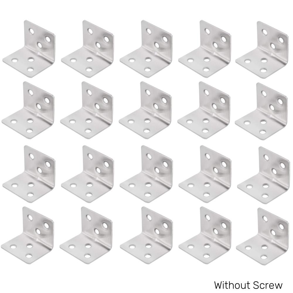 

100-10PCS Stainless Steel L-shaped Bracket Furniture Layer Board 90° Fixed Right Angle Bracket Trapezoidal Layer Board Connector