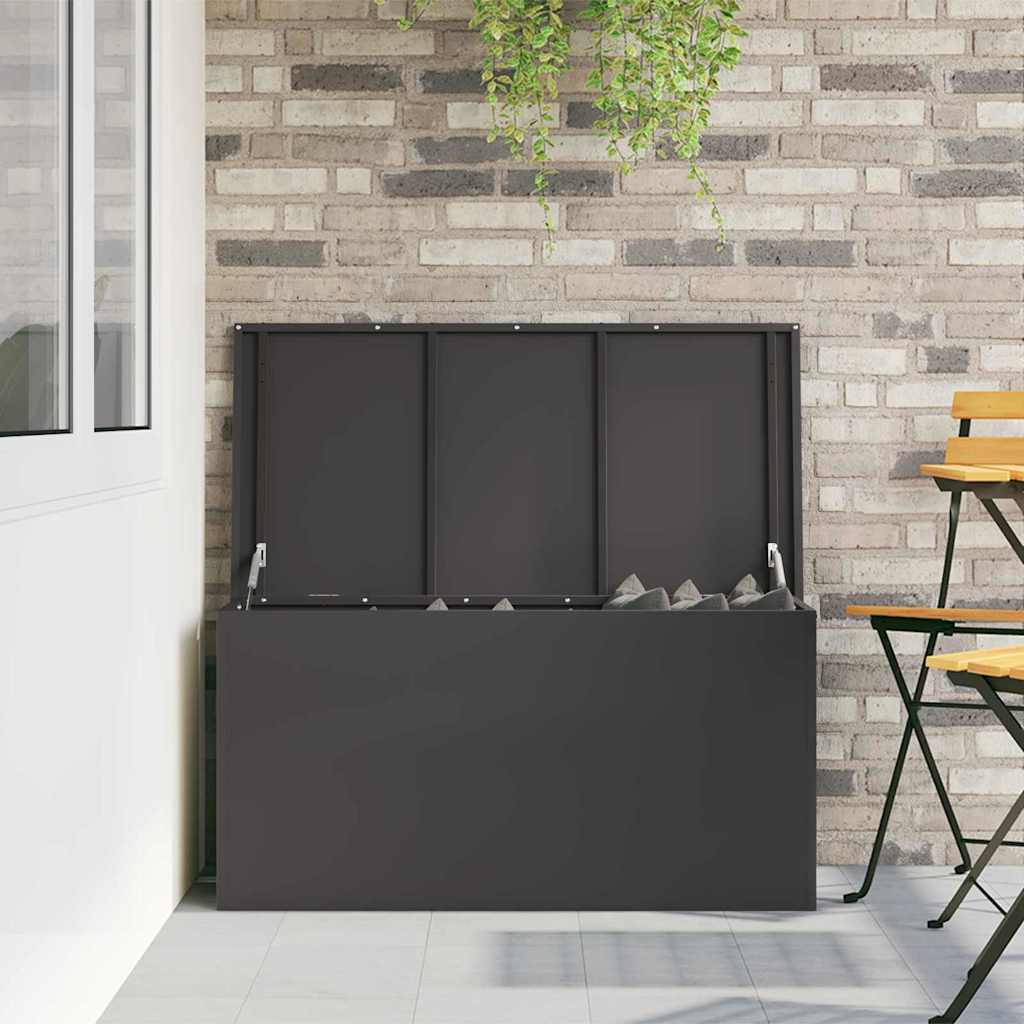 Outdoor Storage Box Black 100 X 50.5 X 50 Cm Steel