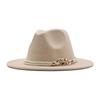 Western Cowboy Hat Jazz Hat Panama Hat Sun Hat Felt Wide Brim Fedora Decorative Rolled Hat