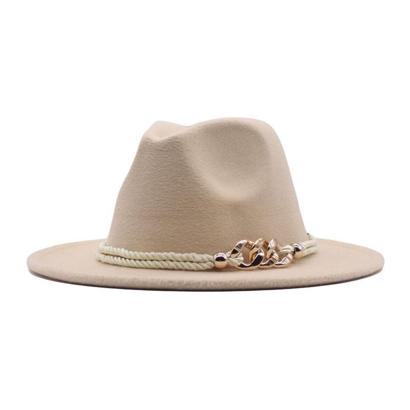 Western Cowboy Hat Jazz Hat Panama Hat Sun Hat Felt Wide Brim Fedora Decorative Rolled Hat
