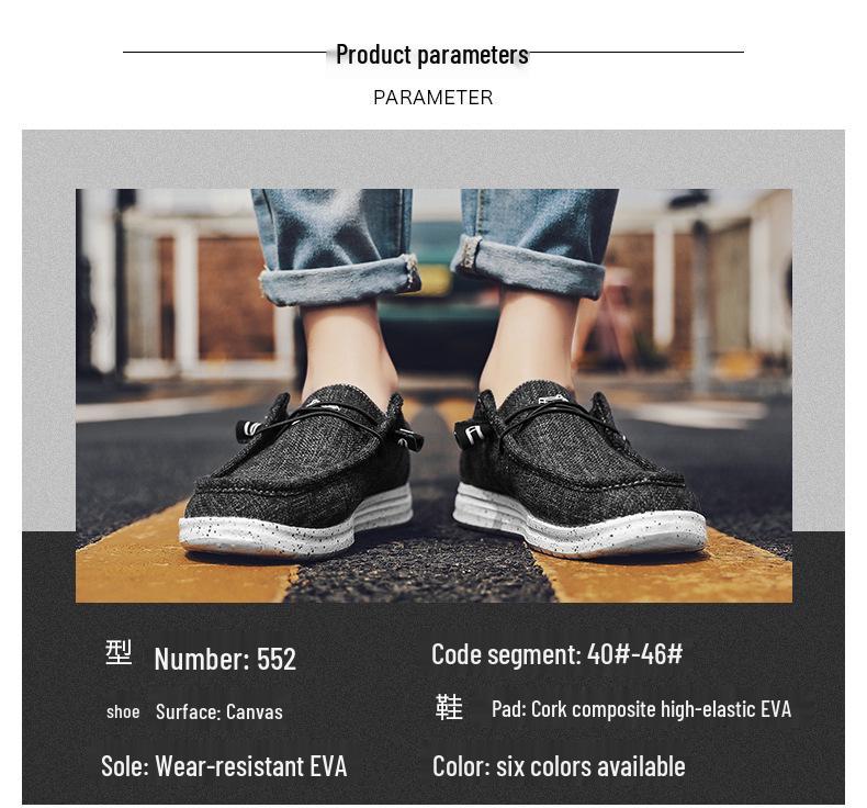 Trendiga herrloafers i canvas med slip-on-modell: Lediga skor i ett steg för par