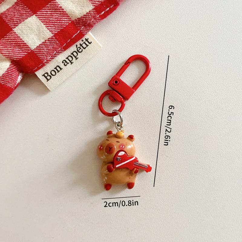 1-50pcs Kawaii Mini Capybara Keychains Cartoon Capybara Bright Bag Phone Keychains Cute Car Pendant Decoration Gift Keyring
