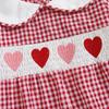 Baby Girl Plaid Romper Heart Embroidery Doll Collar Long Sleeve Bodysuit Spring Fall Clothes