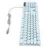 Gaming Keyboard USB Round 104 Keycaps Backlit Ergonomic Fodable Feet Multimedia Keys Wired Keyboard