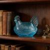 Glass Hen Candy Dish,Decorative Covered Candy Bowl with Lid Crystal Glass Chicken Shape Candy Jar Snacks Bowl Gift
