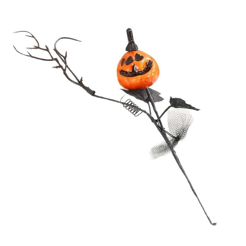 Hot Smiley Pumpkin Halloween Dark Gothic Decoration Simulation Flower Party Arrangement Ghost Pumpkin