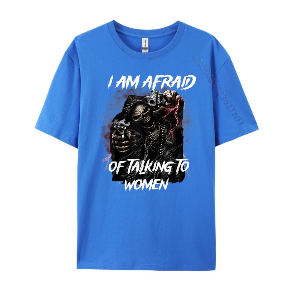 Im Afraid Of Women Shirt Men Skeleton Funny Mens Clothing 2025 Autumn Men Clothes Hip Hop